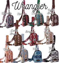 Load image into Gallery viewer, Wrangler Aztec Print Sling Crossbody Belt Bag - Various
