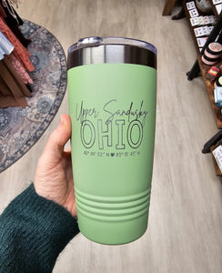 Engraved Local Upper Sandusky Tumbler - Stainless Steel 20 Oz