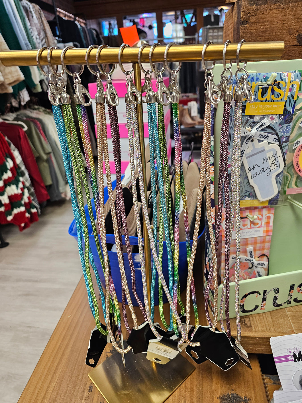Glitzy Bling Lanyard  Keychain - Various