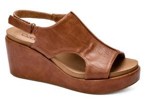 Corkys Carley Wedge in Full Tobacco with Corkys Comfort Insole
