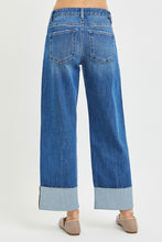 Load image into Gallery viewer, Risen Mid Rise Straight Fit Jean with Cuffed Hem in Medium Wash
