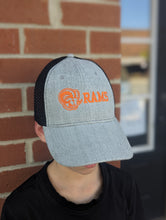 Load image into Gallery viewer, Embroidered Rams Mascot Black Gray + Orange Snapback Hat Gray
