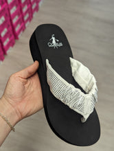 Load image into Gallery viewer, Corkys Bauble Wedge Flip Flop Sandal White Rhinestone
