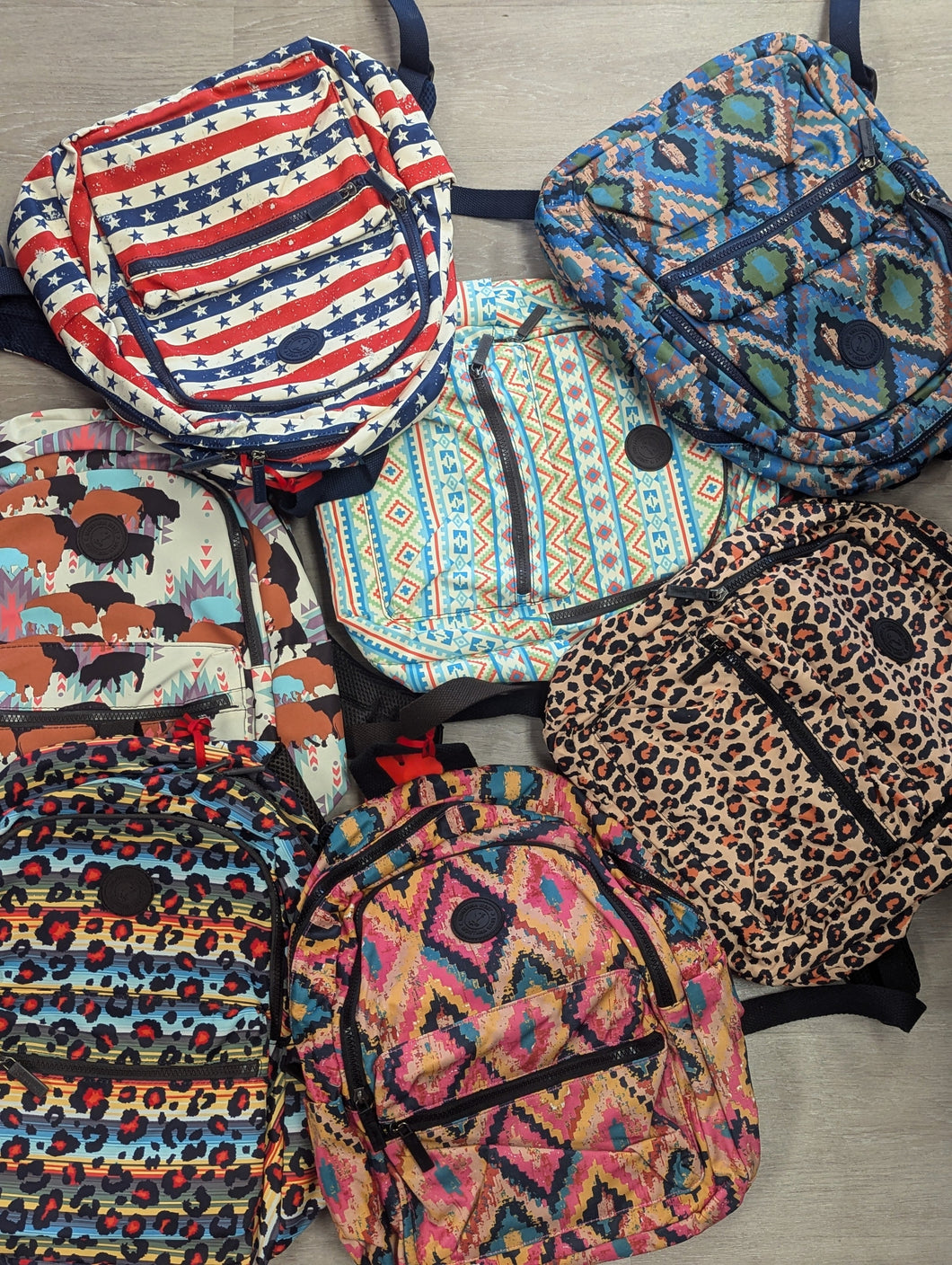 Montana West Multi Color Aztec Print Waterproof Backpack Aqua/Green