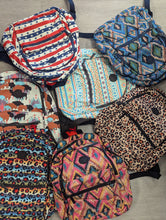 Load image into Gallery viewer, Montana West Multi Color Aztec Print Waterproof Backpack Aqua/Green
