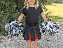 Load image into Gallery viewer, Orange + Black YOUTH Cheer Skirt - High Quality
