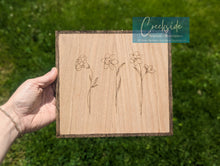 Load image into Gallery viewer, Custom Birth Flower Sign 8x8 Square - Fully Customizable

