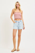 Load image into Gallery viewer, Risen Elastic Drawstring Slouch Shorts in Light Wash - Plus + Reg
