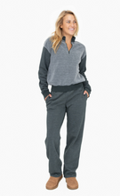 Load image into Gallery viewer, Vintage Everyday Lounge Separates - Relaxed Pant + Quarter Zip Top in Hunter Green
