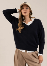 Load image into Gallery viewer, Super Soft Exposed Seam V Neck Sweater - Various Colors - Plus + Regular
