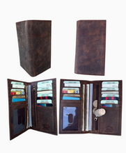 Load image into Gallery viewer, Roma Leather RFID Cowhide Leather Checkbook Wallet  - Various
