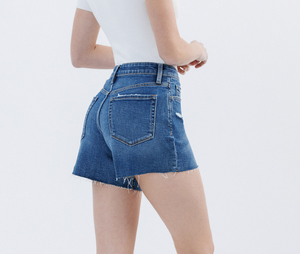 Lovervet by Vervet Your Song High Rise Short with Fray Hem - Plus + Regular
