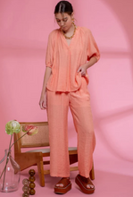 Load image into Gallery viewer, Lightweight Wide Leg Pant + V Neck Top in Dusty Peach
