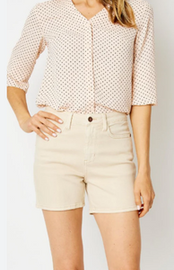 Judy Blue High Waist Short in Bone - Plus + Reg