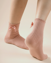 Load image into Gallery viewer, Scalloped Bow Crew Socks - Various
