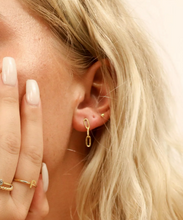 Load image into Gallery viewer, 18K Gold PVD Stainless Steel Paperclip Earring - Gold + Silver
