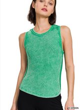 Load image into Gallery viewer, Mineral Washed Ribbed Tank - Various
