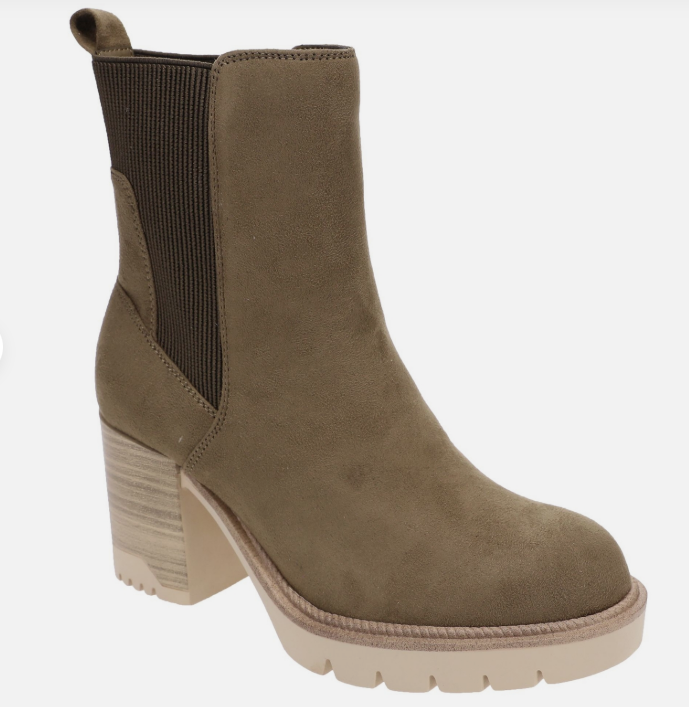 MIA Novie Stacked Heel Boot - Taupe
