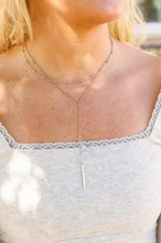 Load image into Gallery viewer, 18K Gold PVD Stainless Steel Drop Bar Layered Lariat Necklace - Various
