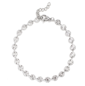 18K PVD Gold or Stainless Steel Starburst Chain Bracelet - Various
