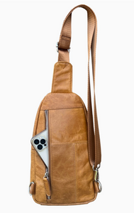 Roma Leather Cowhide Leather Sling Bag with Adjustable Shoulder Strap  - Various