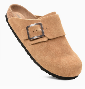 Aerothotic Genuine Leather Atlas Clog with Buckle Detail