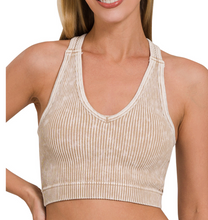 Load image into Gallery viewer, Mineral Washed Ribbed Bralette Tank Top  - Various
