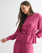 Load image into Gallery viewer, Soft Magenta Everyday Lounge Separates - Jogger Pant + Peplum Sweatshirt Top
