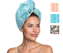 Load image into Gallery viewer, Lemon Lavender Mane Squeeze Reversible Satin Hair Towel - Various Prints
