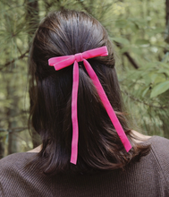 Load image into Gallery viewer, Velvet Skinny Bow Barrette - Various
