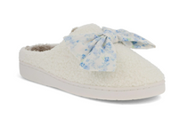 Load image into Gallery viewer, MIA Cozi Floral Bow Slippers in Ivory + Flora Blue
