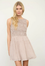 Load image into Gallery viewer, Smocked Gingham Mini Dress + Button Front Sweater Vest in Brown - Perfectly Paired Separates

