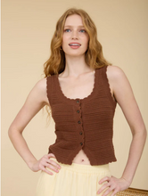 Load image into Gallery viewer, Crochet Scalloped Button Front Tank Vest - Various
