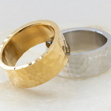 Load image into Gallery viewer, Hammered Statement Ring - Stainless Steel + 18K PVD Coated - Various Sizes

