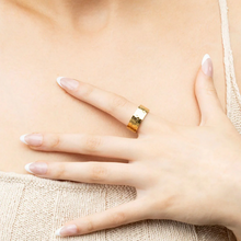 Load image into Gallery viewer, Hammered Statement Ring - Stainless Steel + 18K PVD Coated - Various Sizes
