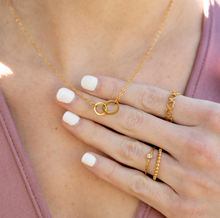 Load image into Gallery viewer, 18K Gold PVD Stainless Steel Intertwined Rings Necklace - Various
