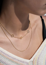 Load image into Gallery viewer, 18K Gold PVD Stainless Steel Layered Clover Charm Necklace - Various
