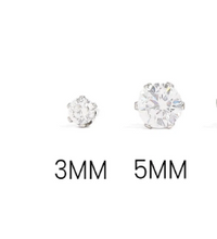 Load image into Gallery viewer, 18K Gold PVD Stainless Steel Round CZ Stud Earrings - Various Sizes
