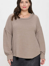 Load image into Gallery viewer, Drop Shoulder Ribbed Sweater Top in Light Mocha
