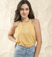 Load image into Gallery viewer, Solid Scallop Halter Tank Top
