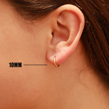 Load image into Gallery viewer, Classic Huggie Hoop Earring - Gold + Silver - Various Sizes
