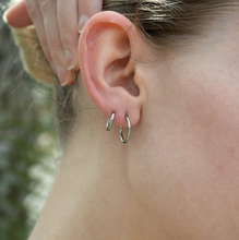 Load image into Gallery viewer, Classic Huggie Hoop Earring - Gold + Silver - Various Sizes
