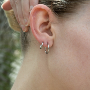 Classic Huggie Hoop Earring - Gold + Silver - Various Sizes