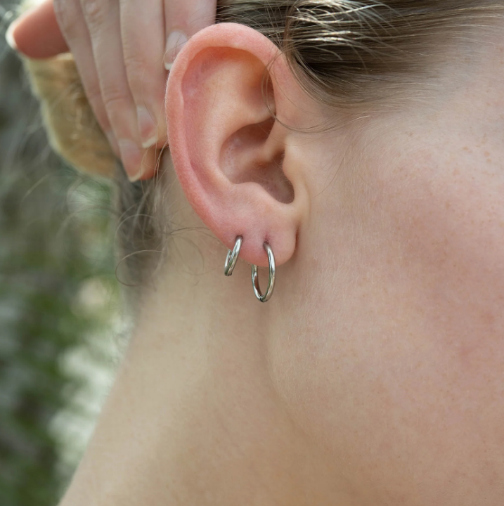 Classic Huggie Hoop Earring - Gold + Silver - Various Sizes