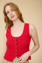 Load image into Gallery viewer, Crochet Scalloped Button Front Tank Vest - Various
