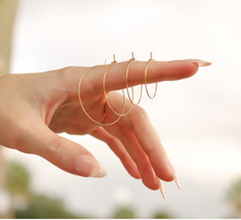 Load image into Gallery viewer, Hypoallergenic Clay Beaded 25mm Wire Hoop Earrings - 18K Gold PVD Stainless Steel - Various
