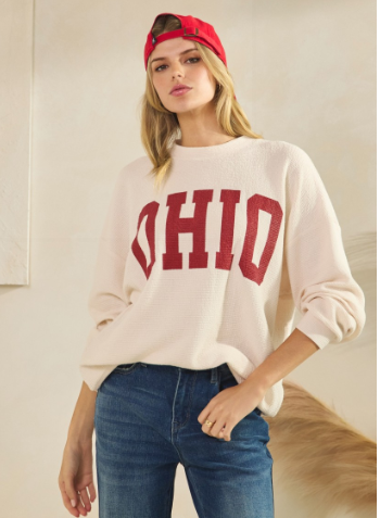 Ohio Game Day Cloud Knit Long Sleeve Top