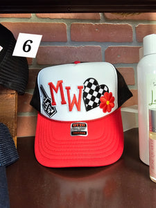 Spirit Wear Hat with Patches - Pre-Made - Various - Trucker - Traditional - Ponytail