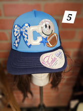 Load image into Gallery viewer, Spirit Wear Hat with Patches - Pre-Made - Various - Trucker - Traditional - Ponytail
