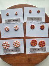 Load image into Gallery viewer, Good Vibes Checkered Collection - Dangles + Studs
